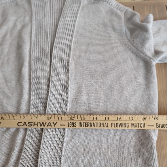 Tory Burch Grey Cashmere Blend Belted Cardigan Sweater - Picture 9 of 13